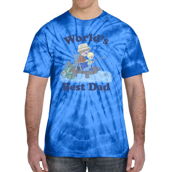 Precious Mots Fathers Day Worlds Best Dad Fishing Shot Cool Gift Tie-Dye T-Shirt