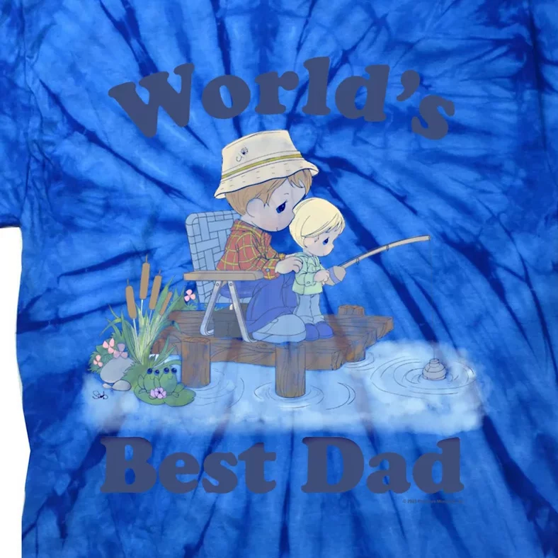 Precious Mots Fathers Day Worlds Best Dad Fishing Shot Cool Gift Tie-Dye T-Shirt