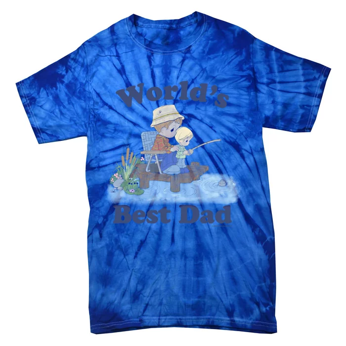 Precious Mots Fathers Day Worlds Best Dad Fishing Shot Cool Gift Tie-Dye T-Shirt