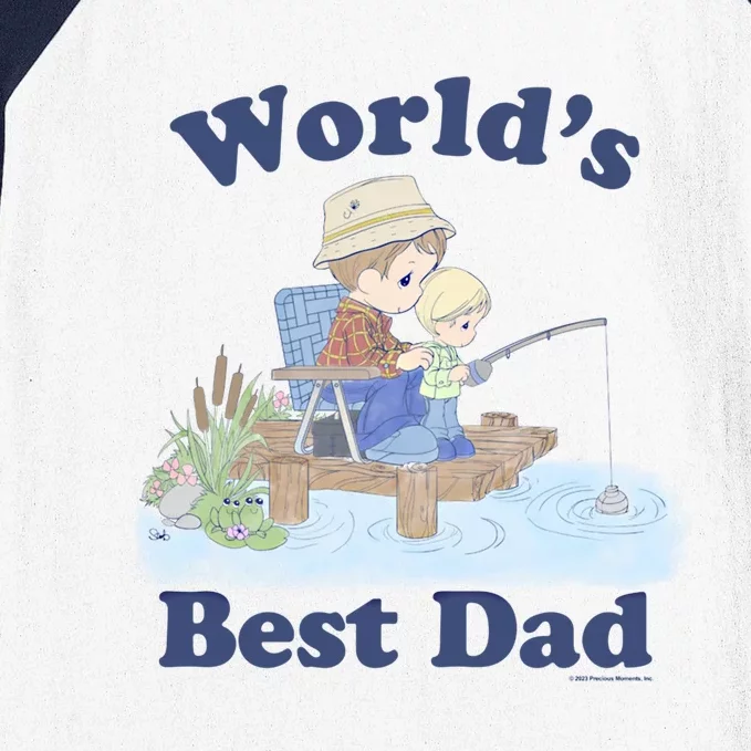 Precious Mots Fathers Day Worlds Best Dad Fishing Shot Cool Gift Baseball Sleeve Shirt