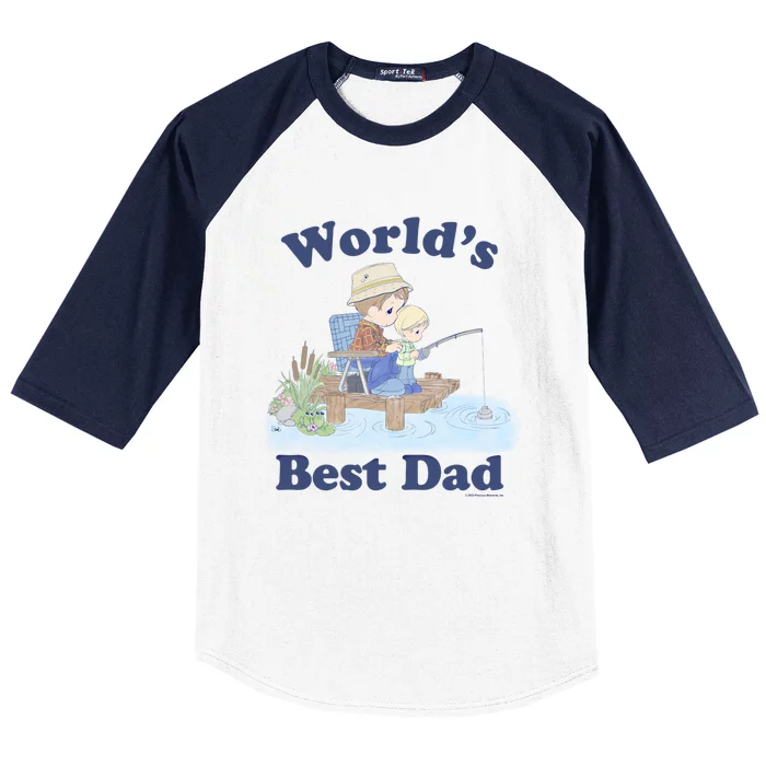 Precious Mots Fathers Day Worlds Best Dad Fishing Shot Cool Gift Baseball Sleeve Shirt