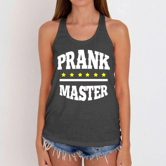 Prank Master Funny 1st April Jokes Cool April Fools Day Gift Women's Knotted Racerback Tank