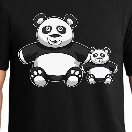 Panda Mother Father And Child Fathers Day Panda Bear Lovers Pajama Set