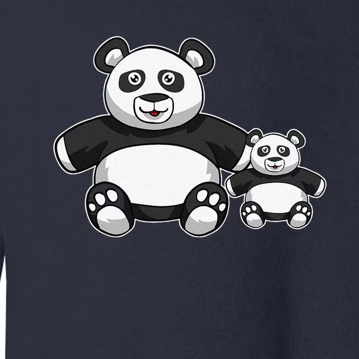 Panda Mother Father And Child Fathers Day Panda Bear Lovers Toddler Sweatshirt