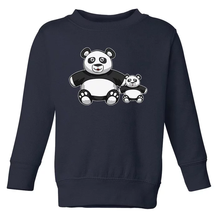 Panda Mother Father And Child Fathers Day Panda Bear Lovers Toddler Sweatshirt