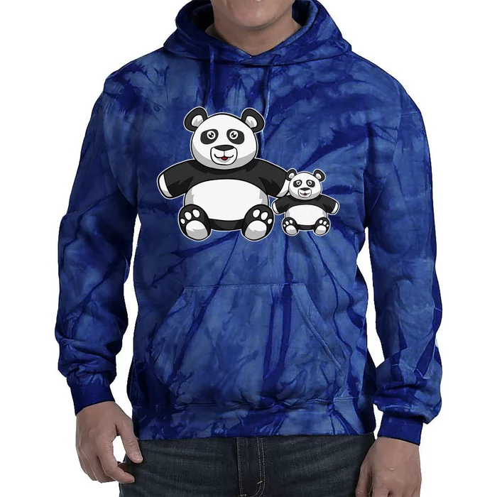 Panda Mother Father And Child Fathers Day Panda Bear Lovers Tie Dye Hoodie