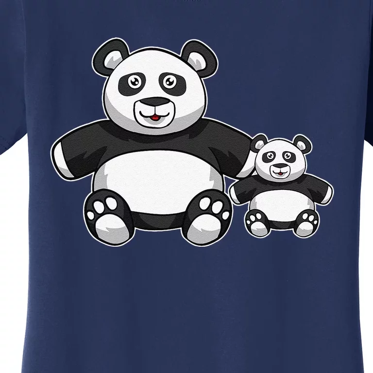 Panda Mother Father And Child Fathers Day Panda Bear Lovers Women's T-Shirt