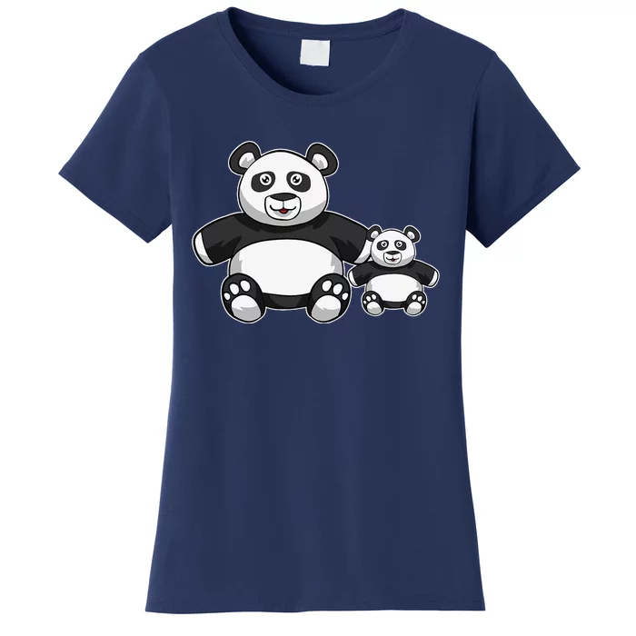 Panda Mother Father And Child Fathers Day Panda Bear Lovers Women's T-Shirt