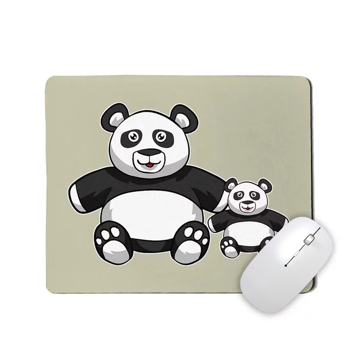 Panda Mother Father And Child Fathers Day Panda Bear Lovers Mousepad