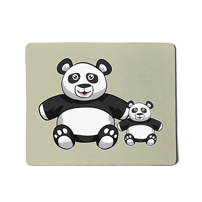 Panda Mother Father And Child Fathers Day Panda Bear Lovers Mousepad