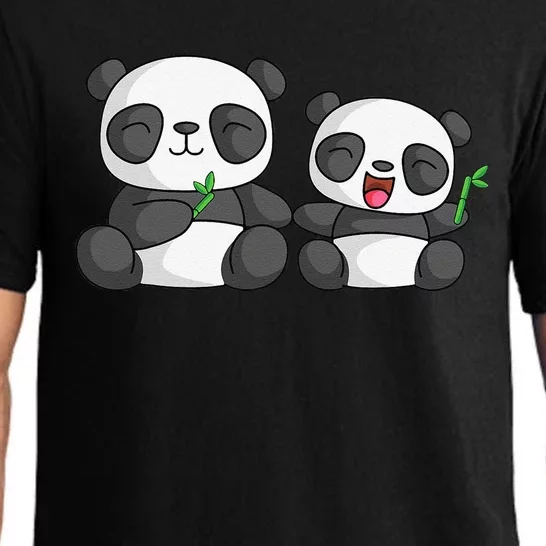 Panda Mother Father And Child Panda Bear Lovers Fathers Day Pajama Set