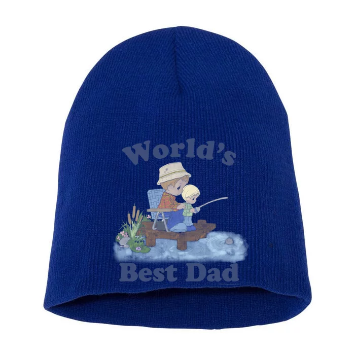 Precious Mots Fathers Day Worlds Best Dad Fishing Shot Gift Short Acrylic Beanie