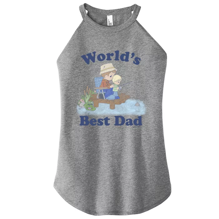 Precious Mots Fathers Day Worlds Best Dad Fishing Shot Gift Women’s Perfect Tri Rocker Tank