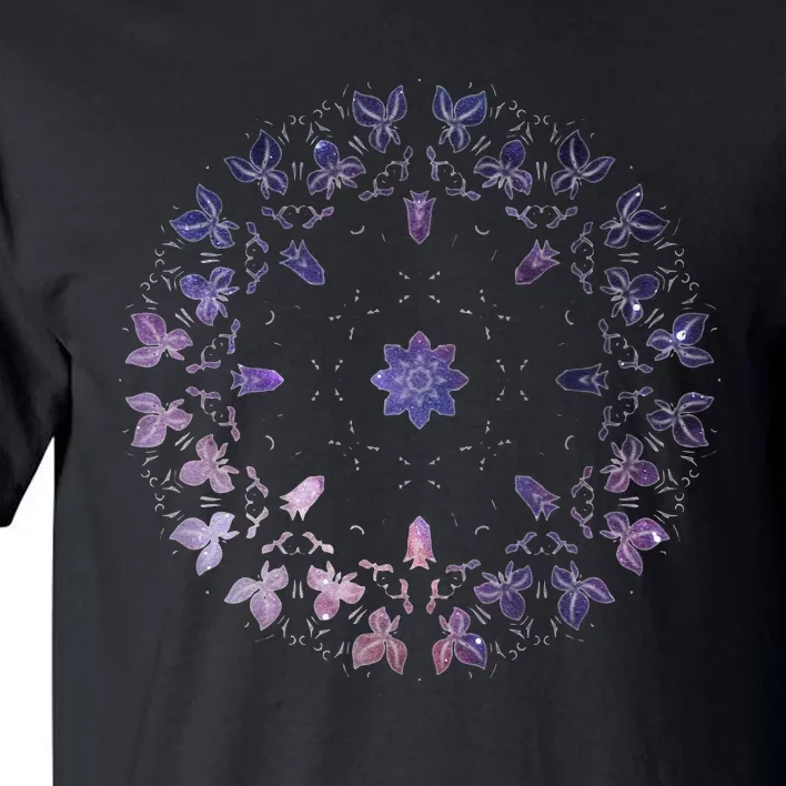 Purple Mandala Flower Sacred Geometry Fractal Art Good Vibe Tall T-Shirt