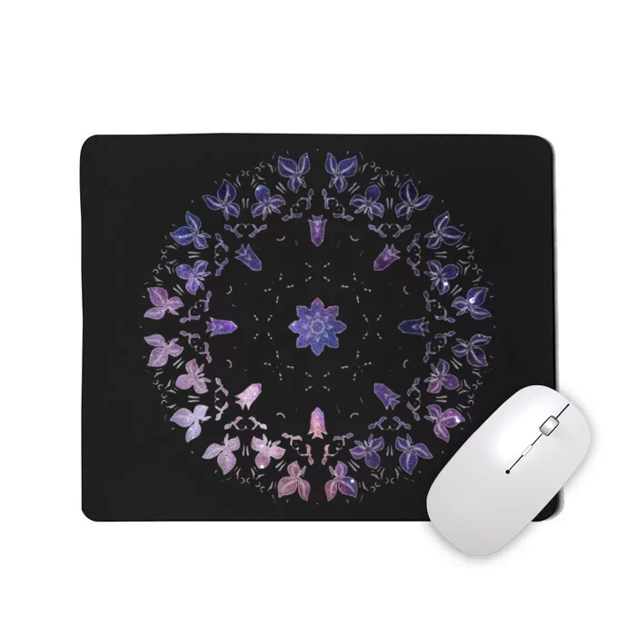 Purple Mandala Flower Sacred Geometry Fractal Art Good Vibe Mousepad