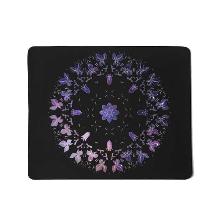 Purple Mandala Flower Sacred Geometry Fractal Art Good Vibe Mousepad