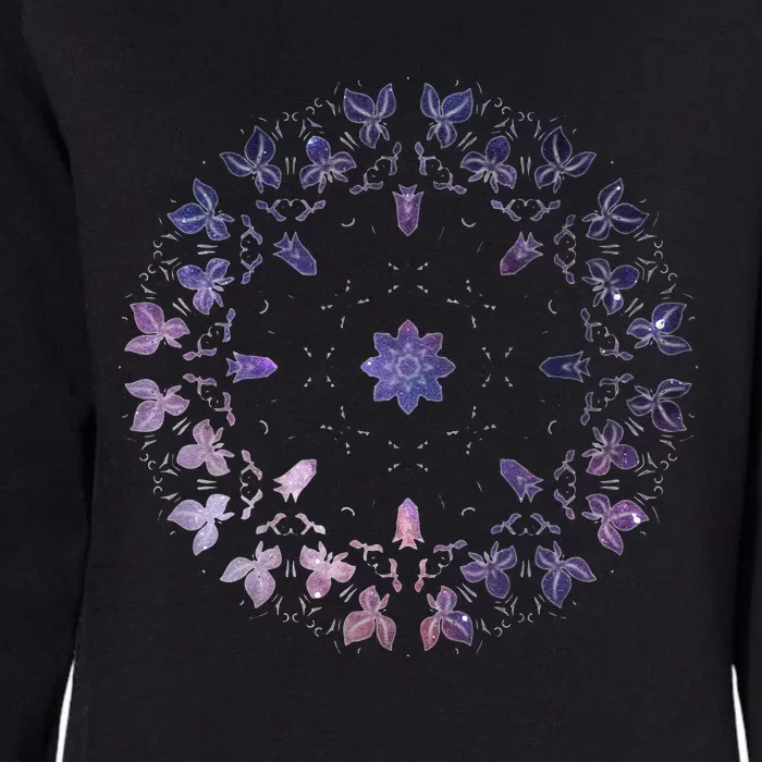 Purple Mandala Flower Sacred Geometry Fractal Art Good Vibe Womens California Wash Sweatshirt