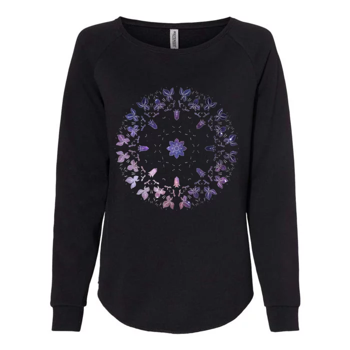 Purple Mandala Flower Sacred Geometry Fractal Art Good Vibe Womens California Wash Sweatshirt