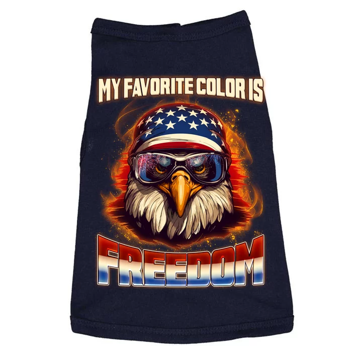 Patriotic My Favorite Color Is Freedom American Eagle Doggie Tank