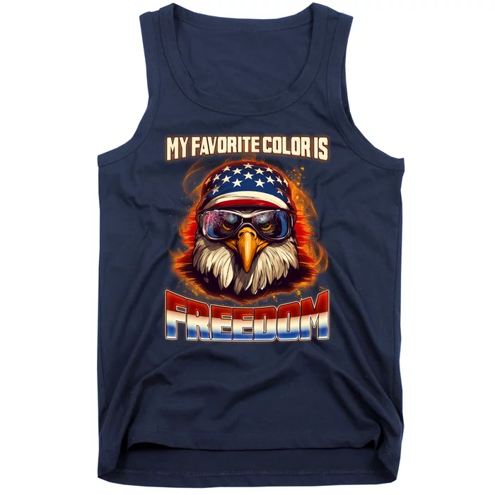 Patriotic My Favorite Color Is Freedom American Eagle Tank Top