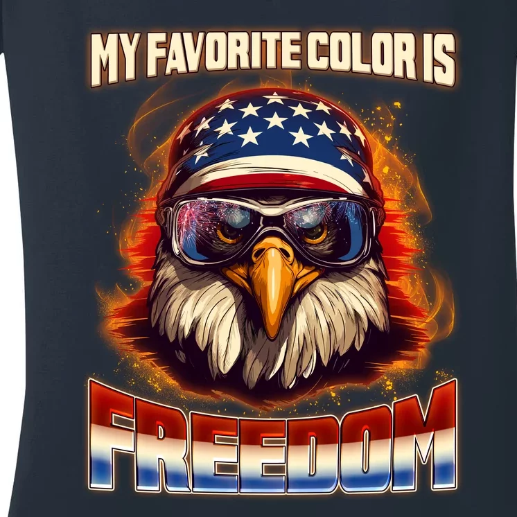 Patriotic My Favorite Color Is Freedom American Eagle Women's V-Neck T-Shirt