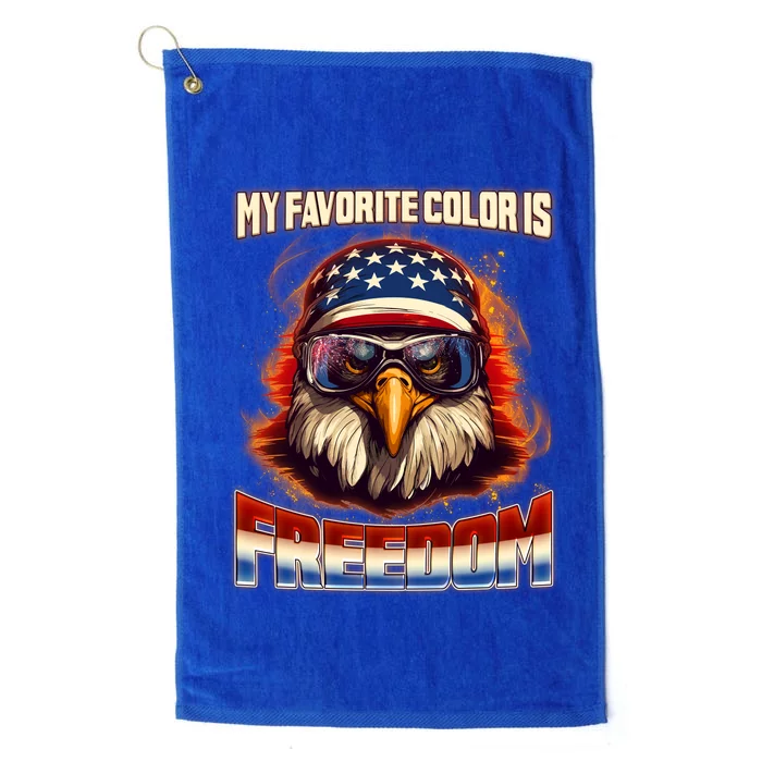 Patriotic My Favorite Color Is Freedom American Eagle Platinum Collection Golf Towel