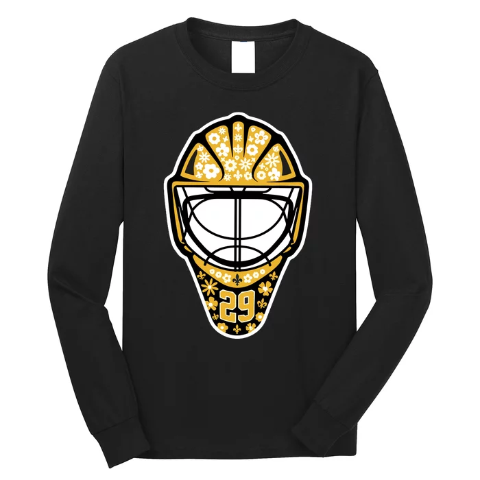 Penguins Marcandré Fleury Number 29 Flower Mask Long Sleeve Shirt