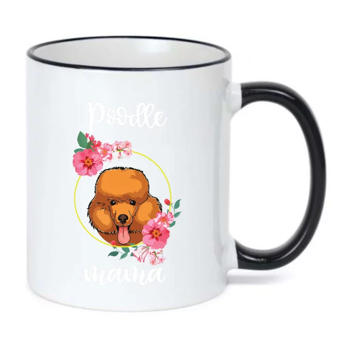 Poodle Mama Floral Women Mothers Day Dog Mom Black Color Changing Mug