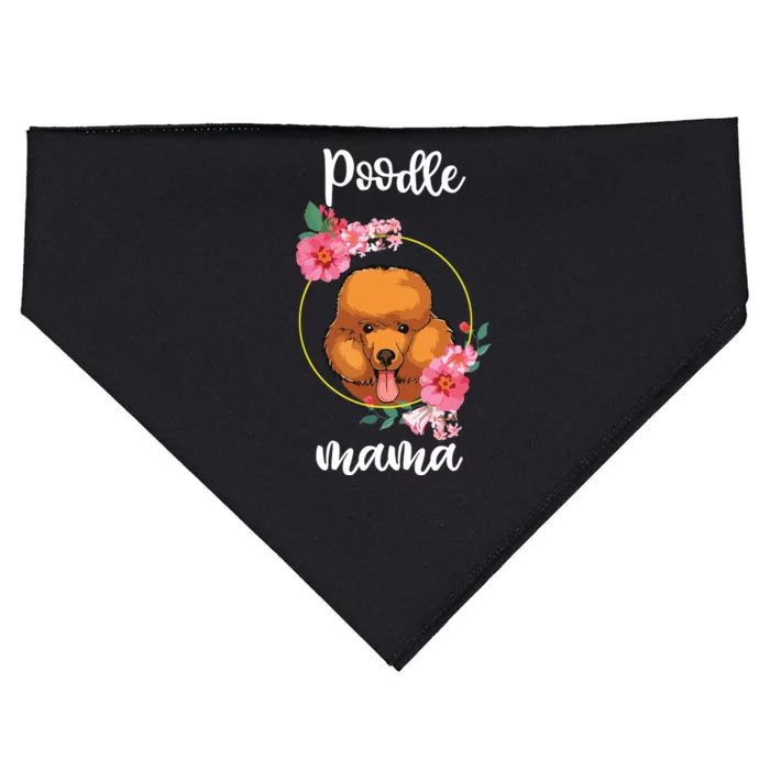 Poodle Mama Floral Women Mothers Day Dog Mom USA-Made Doggie Bandana