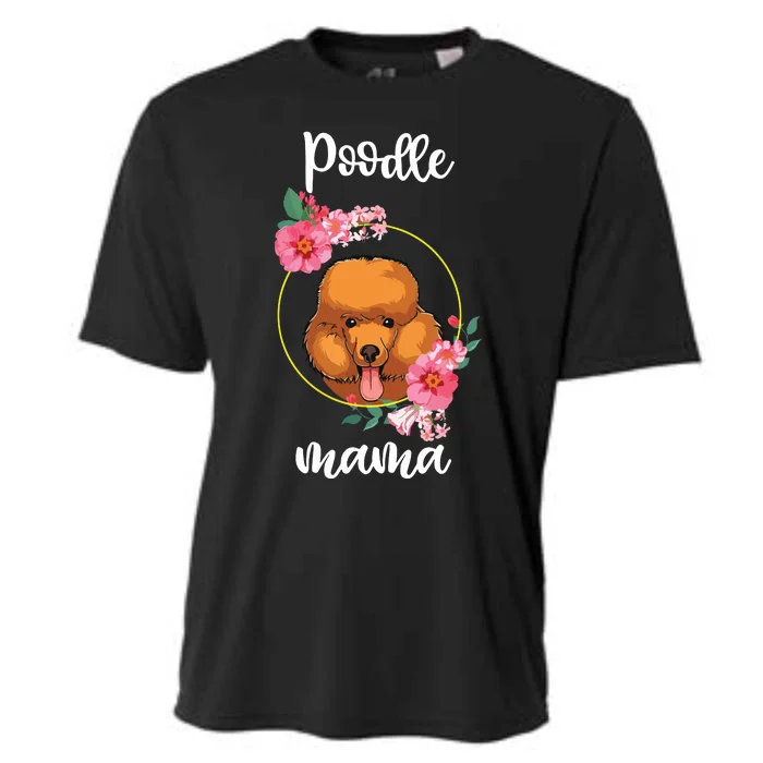 Poodle Mama Floral Women Mothers Day Dog Mom Cooling Performance Crew T-Shirt