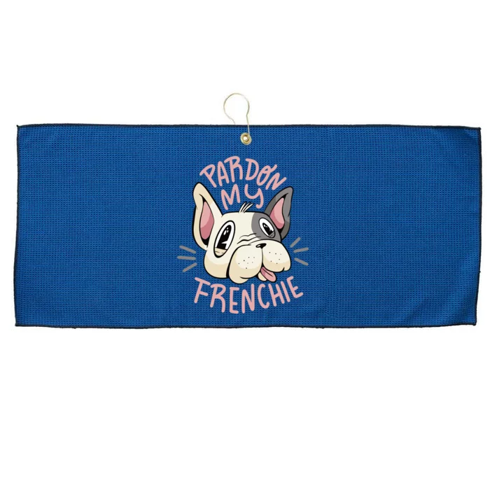 Pardon My Frenchie Bulldog Large Microfiber Waffle Golf Towel