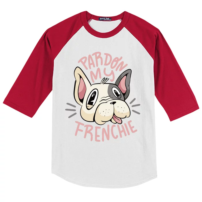 Pardon My Frenchie Bulldog Kids Colorblock Raglan Jersey