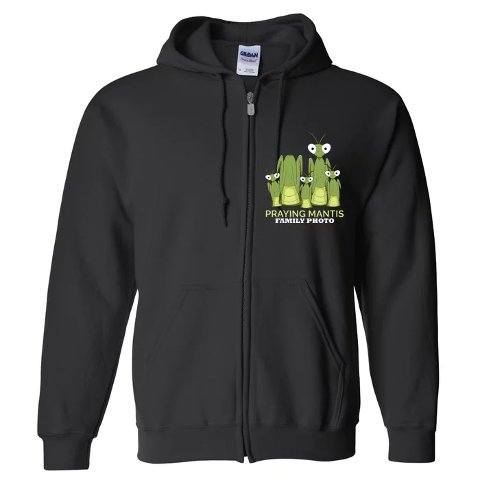 Praying Mantis Family Photo Insect Funny Praying Mantis Full Zip Hoodie