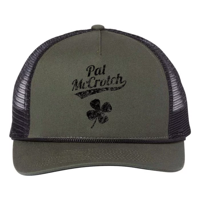 Pat McCrotch Funny Saint Patricks Day St Patricks Day Irish Retro Rope Trucker Hat Cap