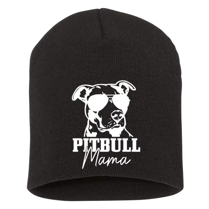 Pitbull Mom Funny Cute Dog Pitbull Mama Gift Short Acrylic Beanie