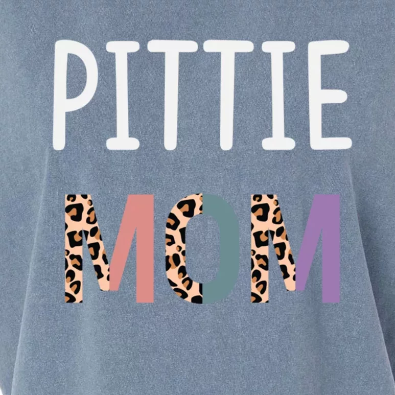 Pittie Mom Funny Pitbull Dog Lover Gift Leopard Gift Garment-Dyed Women's Muscle Tee