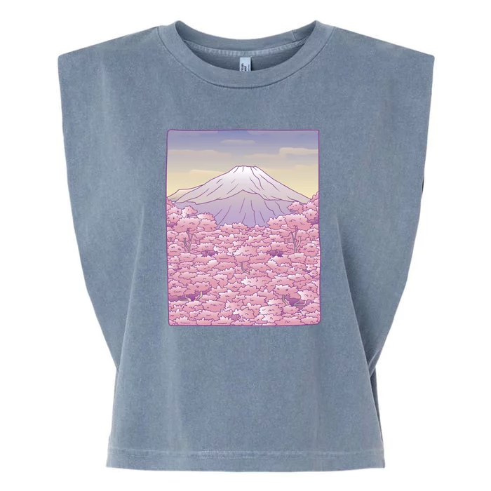 Pastel Mount Fuji Garment-Dyed Women's Muscle Tee