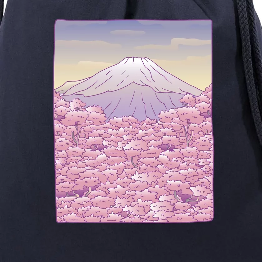 Pastel Mount Fuji Drawstring Bag