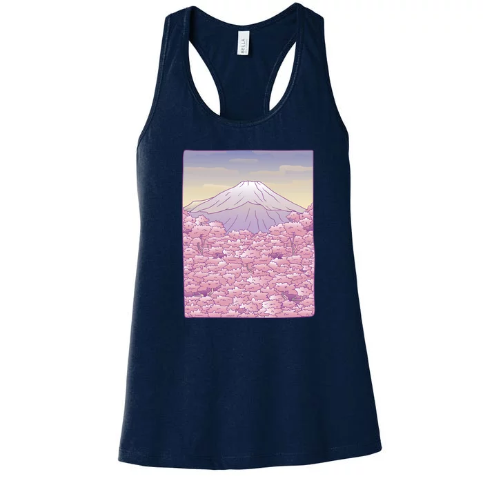 Pastel Mount Fuji Women's Racerback Tank