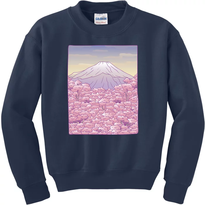 Pastel Mount Fuji Kids Sweatshirt