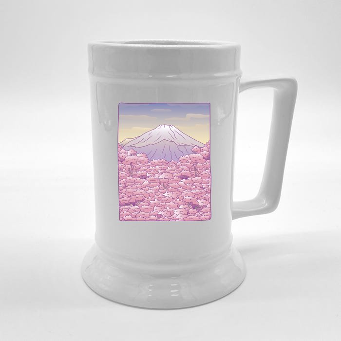 Pastel Mount Fuji Front & Back Beer Stein