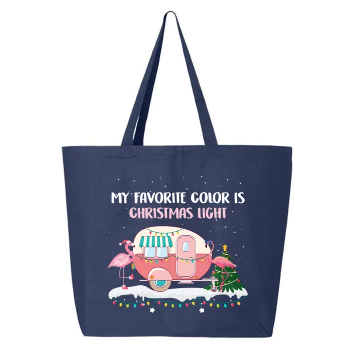 Ph My Favorite Color Is Christmas Light Flamingo Camping Rv Gift 25L Jumbo Tote