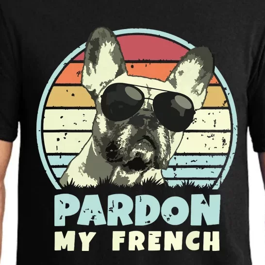 Pardon My French Retro Funny Frenchie French Bulldog Pajama Set