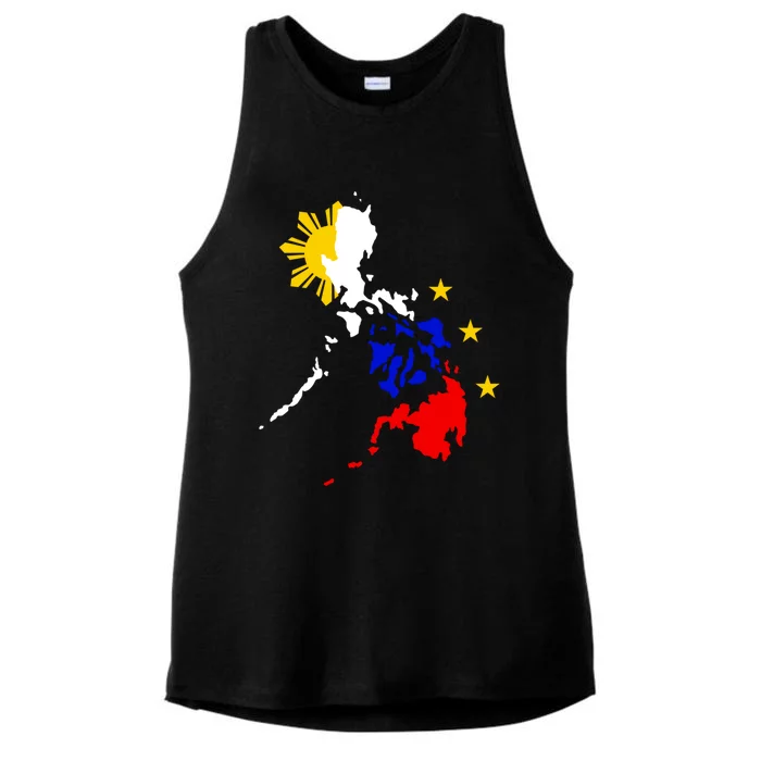 Philippine Map Funny Gift Ladies Tri-Blend Wicking Tank