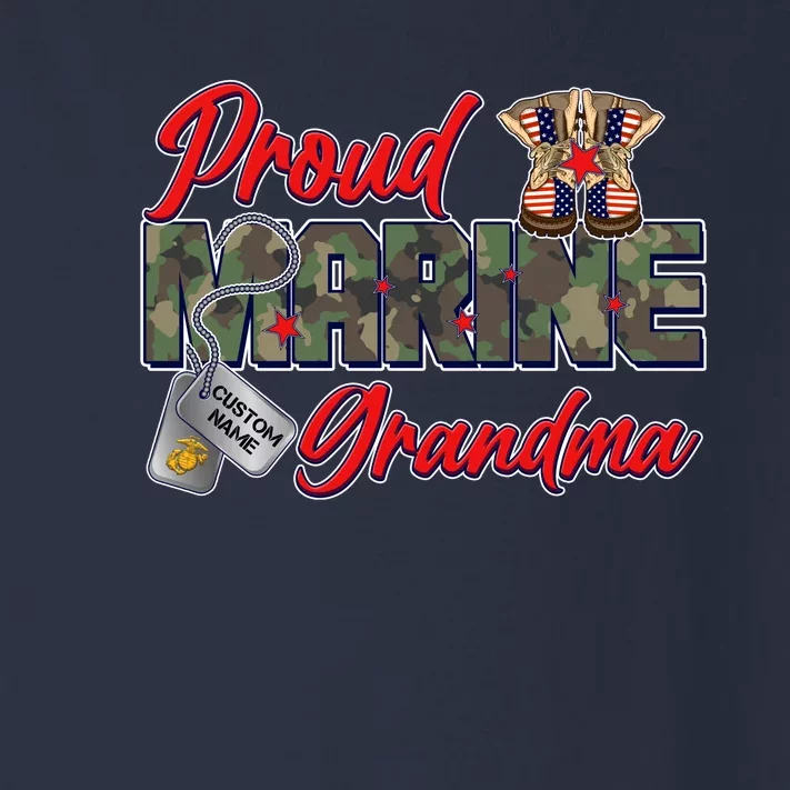 Proud Marine Grandma Personalize Dog Tags Toddler Long Sleeve Shirt