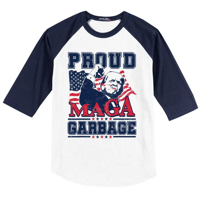 Proud Maga Garbage Vote Trump 2024 Trump Supporter Garbage Baseball Sleeve Shirt