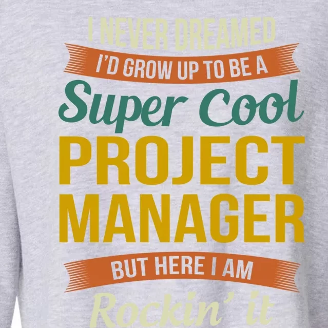 Project Manager Gift Funny Appreciation Gift Cropped Pullover Crew