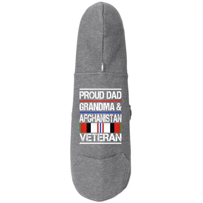 Proud Mom Grandma And Afghanistan Veteran Gift Doggie 3-End Fleece Hoodie