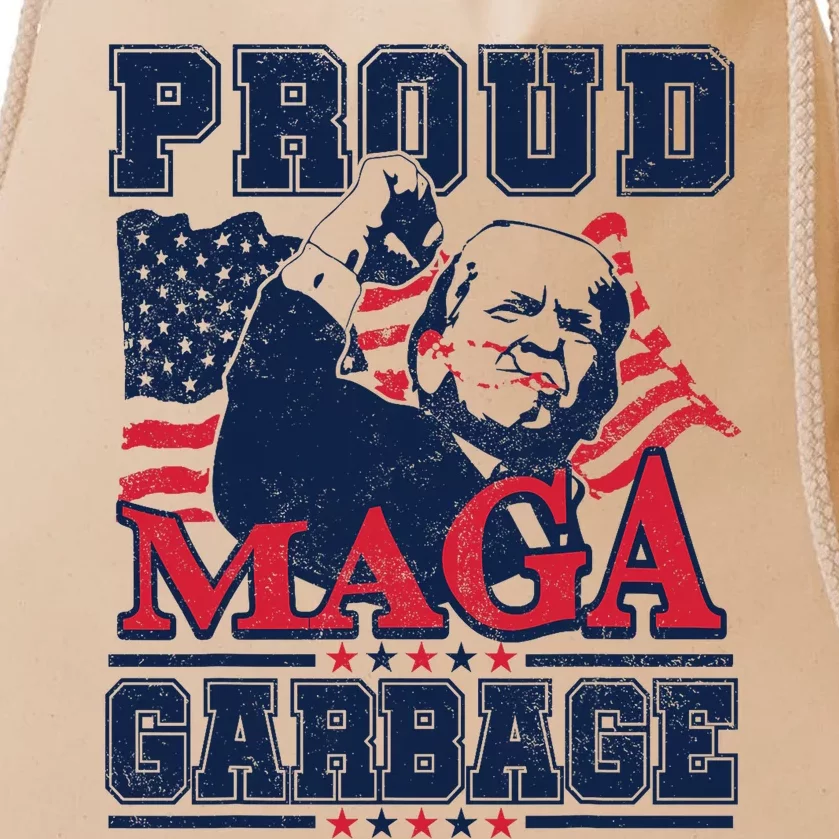 Proud Maga Garbage Vote Trump 2024 Trump Supporter Garbage Drawstring Bag