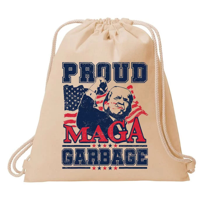 Proud Maga Garbage Vote Trump 2024 Trump Supporter Garbage Drawstring Bag